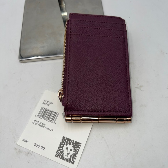 Anne Klein Berry AKW1553 Flap Hinge Wallet Card Holder Zip Coin Pouch - Picture 8 of 9